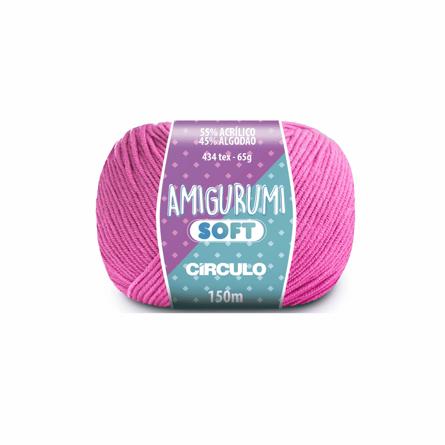 Amigurumi soft sorvete 3116 rosa circulo 65g 150m