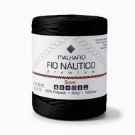 Fio Náutico 100% Poliéster para Bolsas, Crochê e Decoração — Preto
