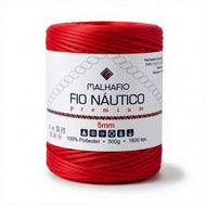 Fio Náutico 100% Poliéster para Bolsas, Crochê e Decoração — Vermelho