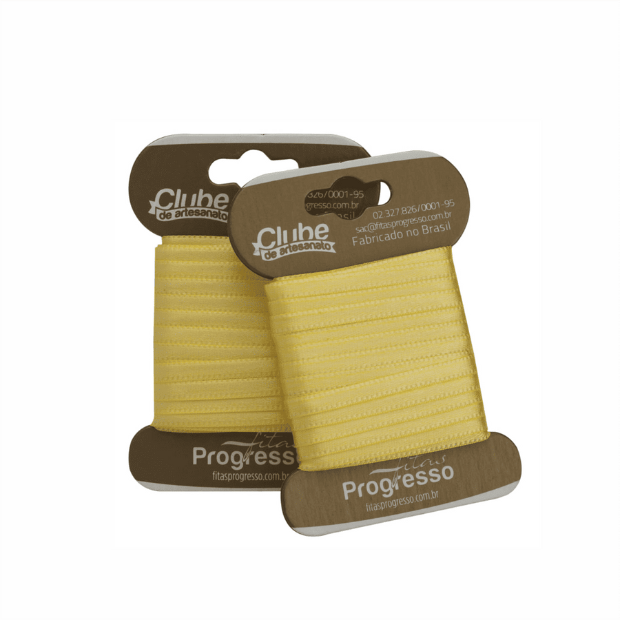 Fita de Cetim Amarelo Canário 4 mm 10 metros de Largura (T900.000 242)