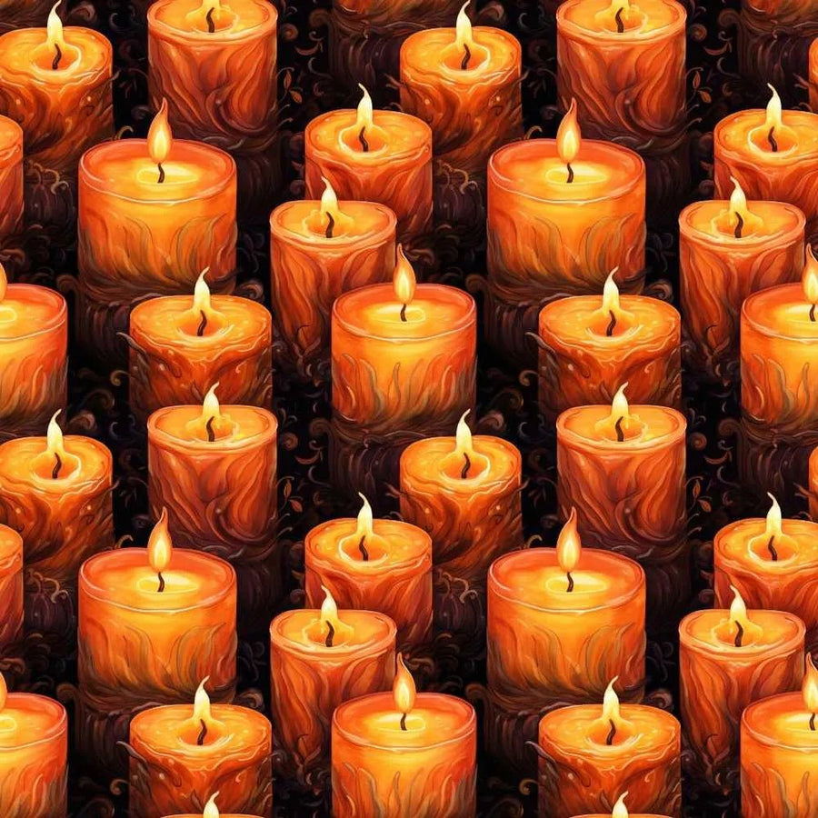 Tecido Tricoline Halloween Velas e Candelabros