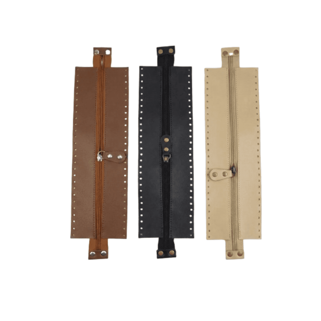 Fole Superior Reto em Couro para Bolsa de Crochê 27 x 9cm