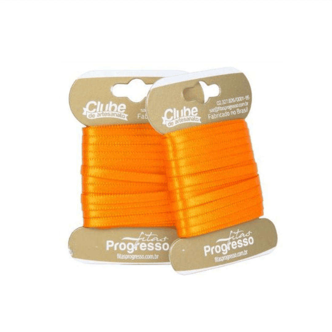 Fita de Cetim Laranja 4 mm 10 metros de Largura (T900.000 066)
