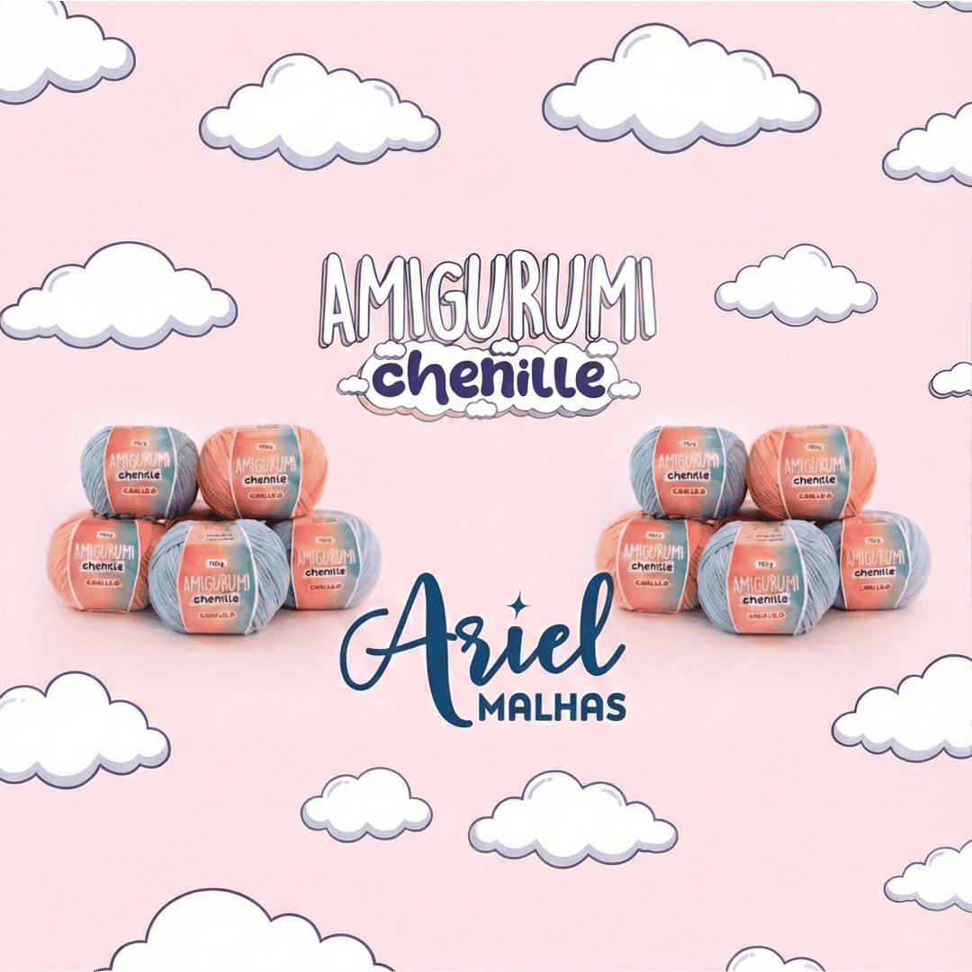 Amigurumi Amarelo Claro Chenille Circulo - 7072 Centeio - R - Ariel Malhas | Universo do Artesão