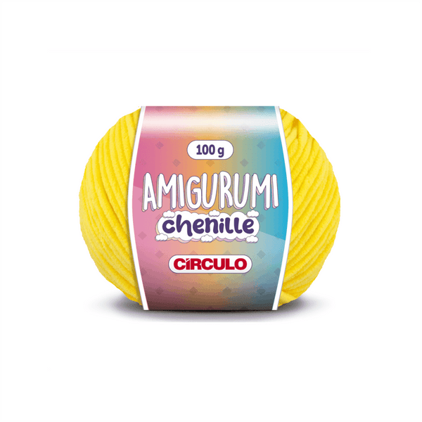 Amigurumi Amarelo Chenille Circulo-1317 Solar-r
