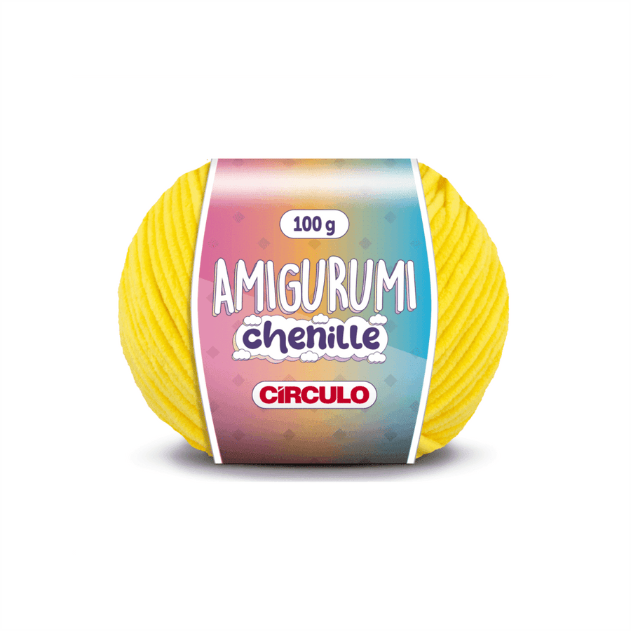 Amigurumi Amarelo Chenille Circulo-1317 Solar-r