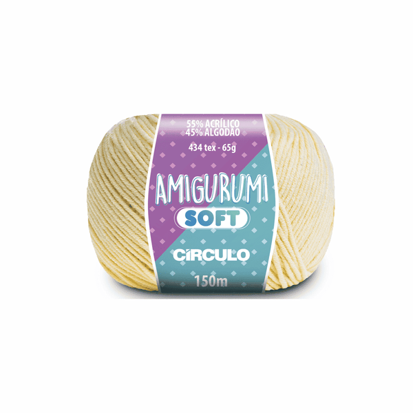 Amigurumi soft anjo 1708 creme circulo 65g 150m