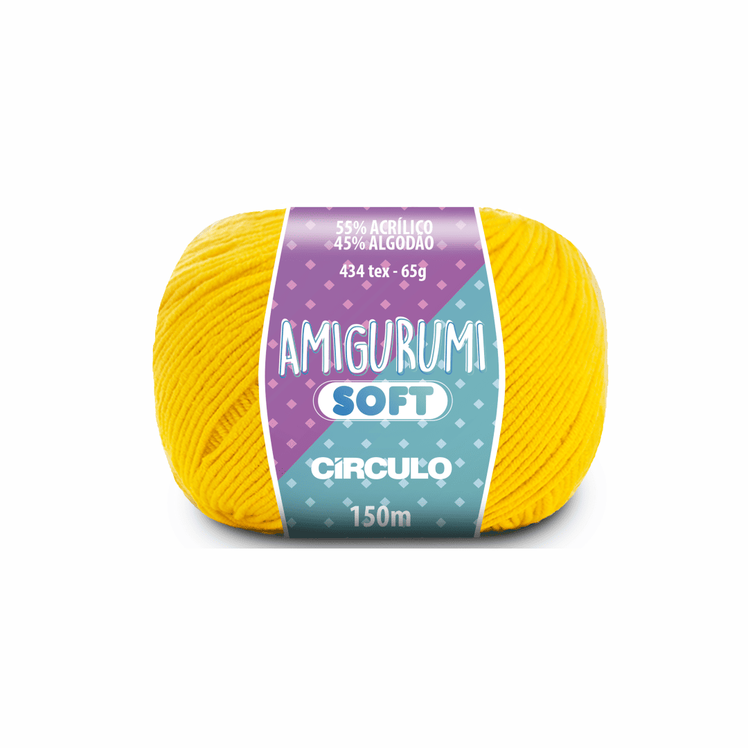 Amigurumi soft coroa 1798 amarelo circulo 65g 150m