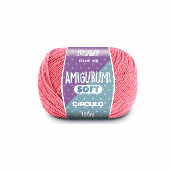 Amigurumi soft flamingo 3048 rosa circulo 65g 150m