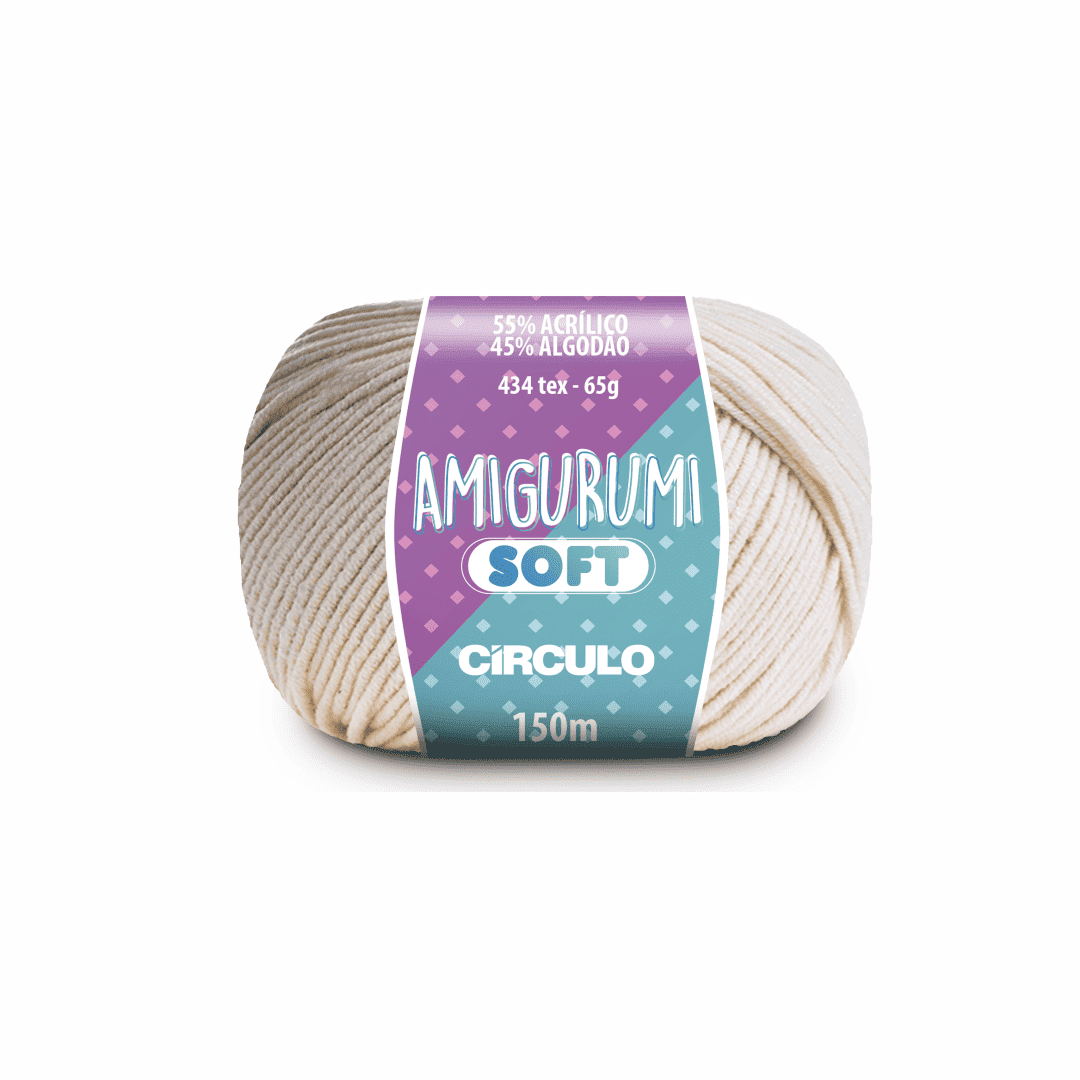 Amigurumi soft flocos 1706 off white circulo 65g 150m - Ariel Malhas | Universo do Artesão