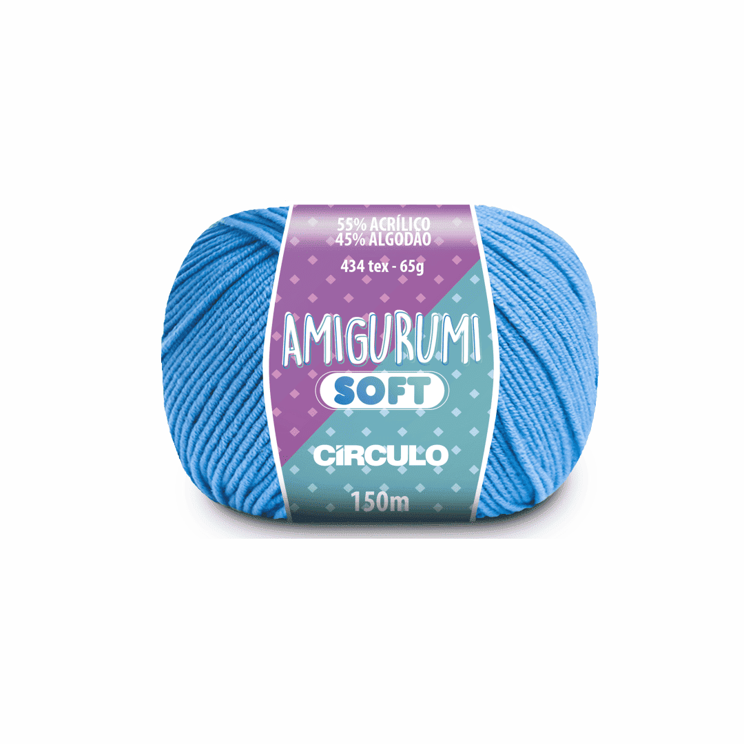 Amigurumi soft hortênsia 2137 azul circulo 65g 150m - Ariel Malhas | Universo do Artesão