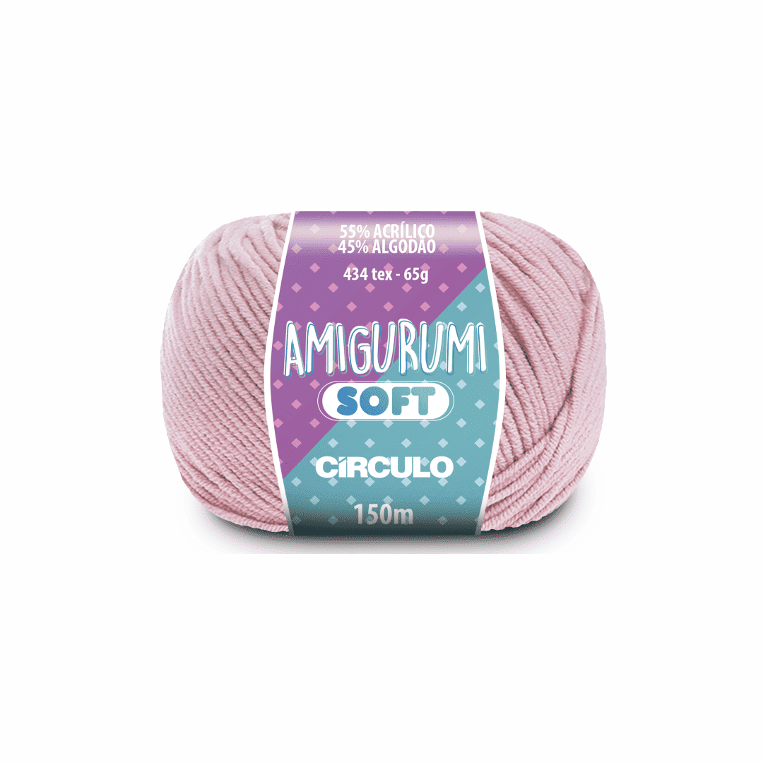 Amigurumi soft menina 3141 rosa circulo 65g 150m - Ariel Malhas | Universo do Artesão