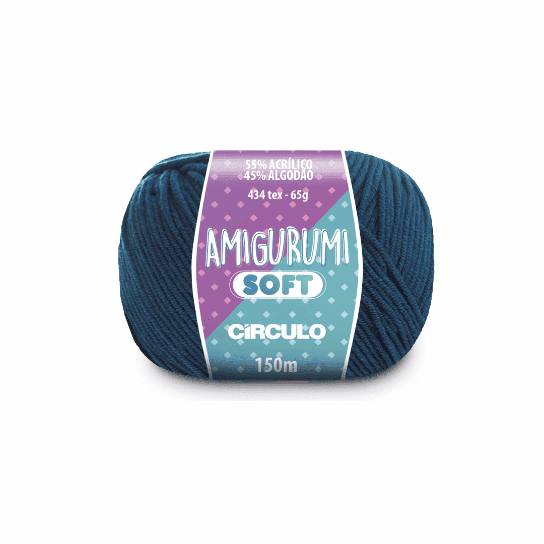 Amigurumi soft moderno 2790 azul circulo 65g 150m - Ariel Malhas | Universo do Artesão