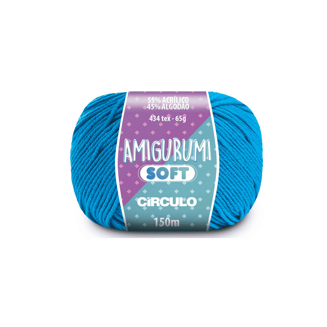 Amigurumi soft piscina 2286 azul circulo 65g 150m - Ariel Malhas | Universo do Artesão
