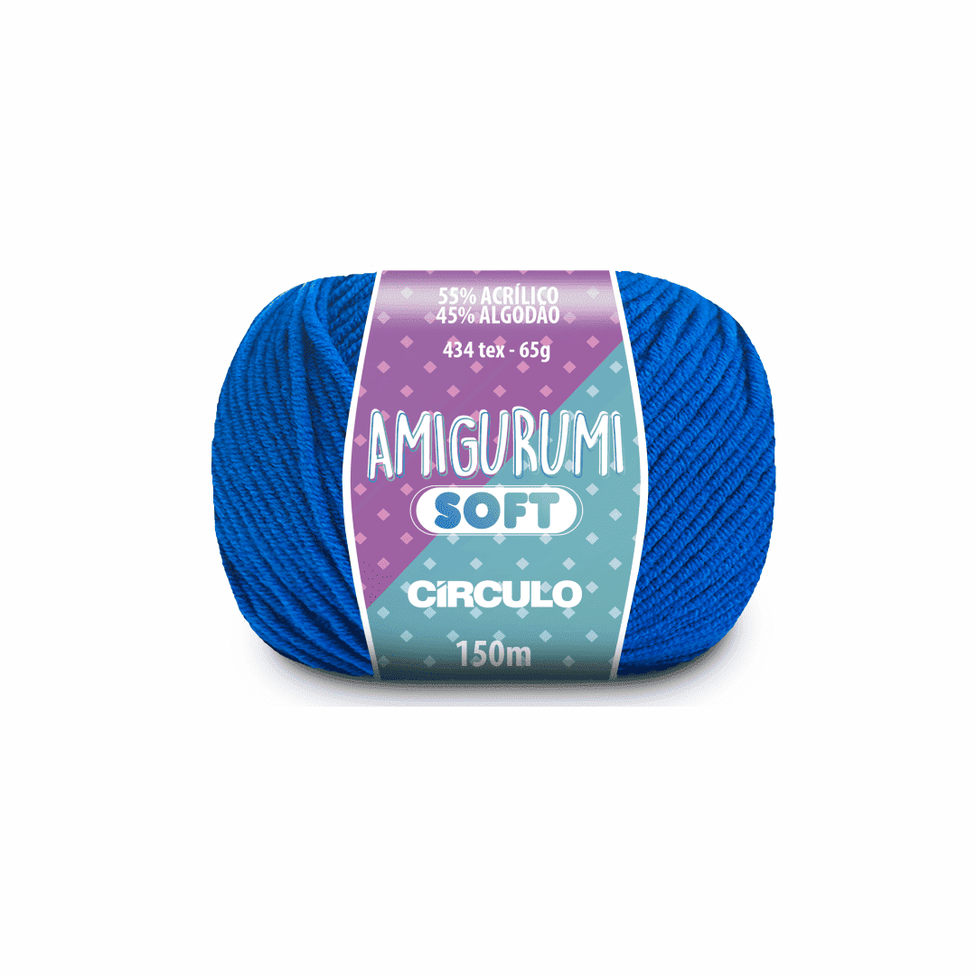 Amigurumi soft praia 2620 azul circulo 65g 150m - Ariel Malhas | Universo do Artesão