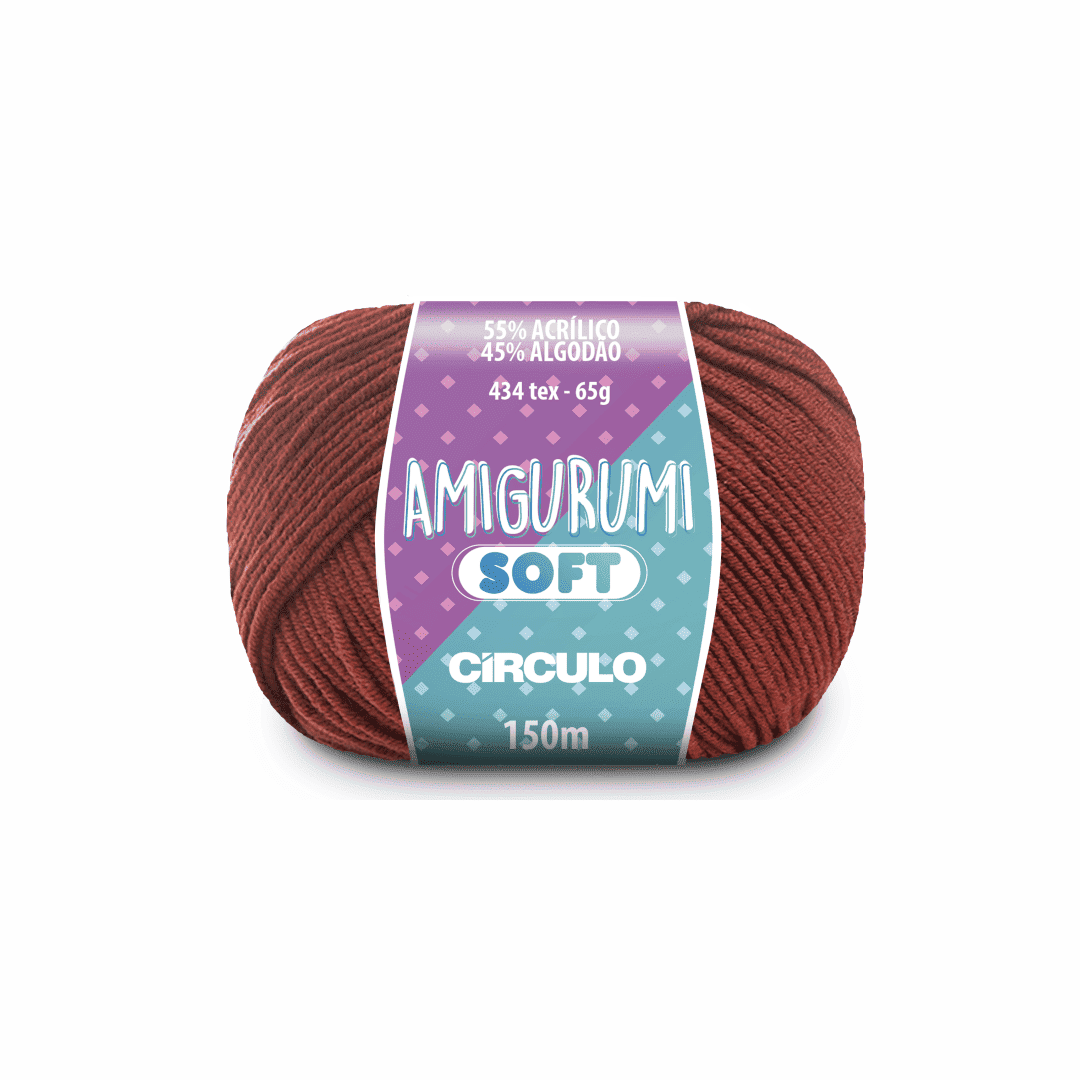 Amigurumi soft rum 4095 marrom circulo 65g 150m