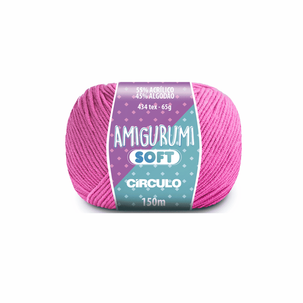Amigurumi soft sorvete 3116 rosa circulo 65g 150m