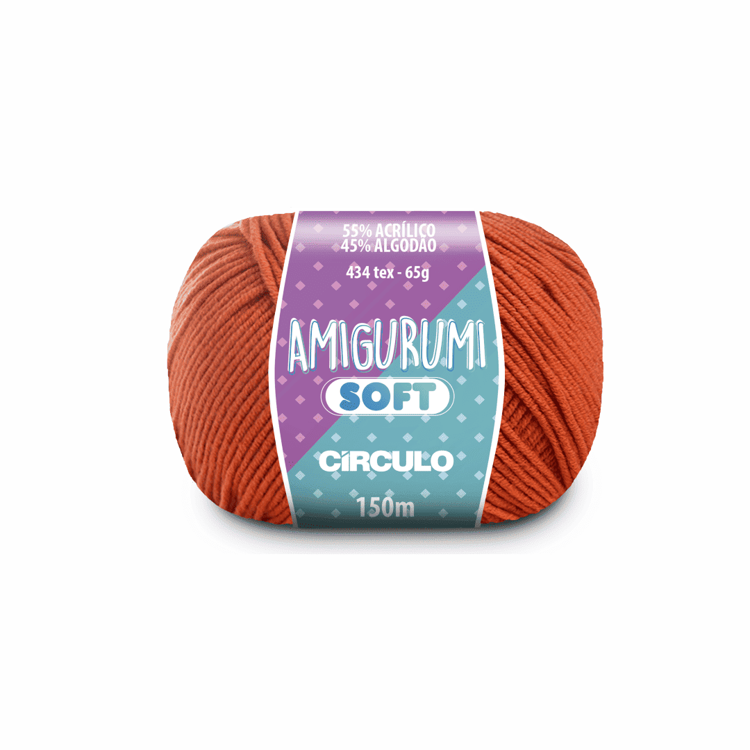 Amigurumi soft terra 4140 marrom circulo 65g 150m - Ariel Malhas | Universo do Artesão
