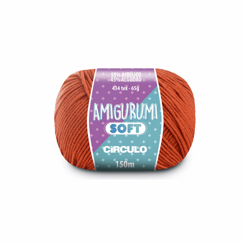 Amigurumi soft terra 4140 marrom circulo 65g 150m - Ariel Malhas | Universo do Artesão