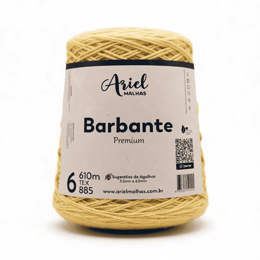 Barbante Amarelo Bebê Premium - Ariel Malhas