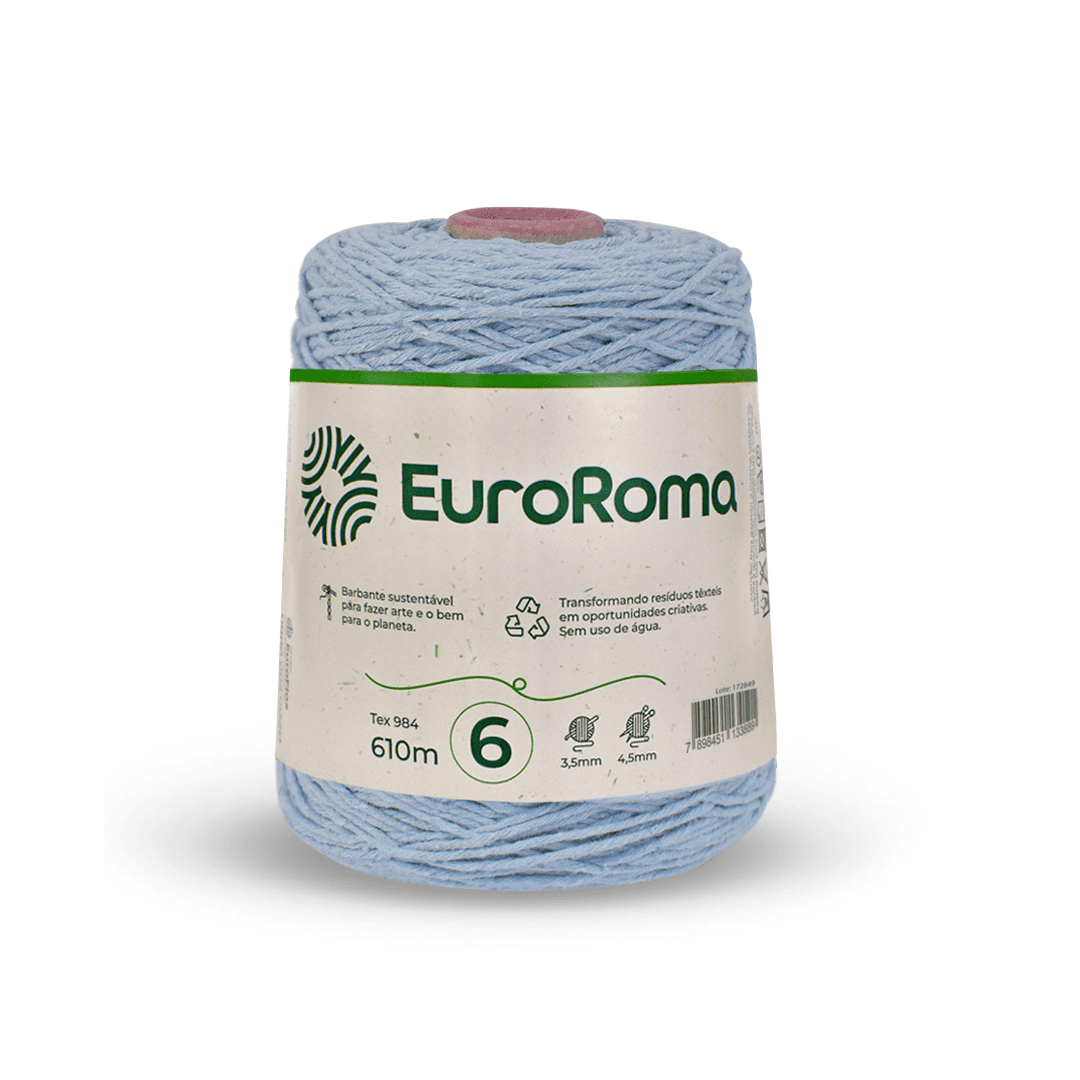 Barbante Azul Bebê EuroRoma - Ariel Malhas | Universo do Artesão