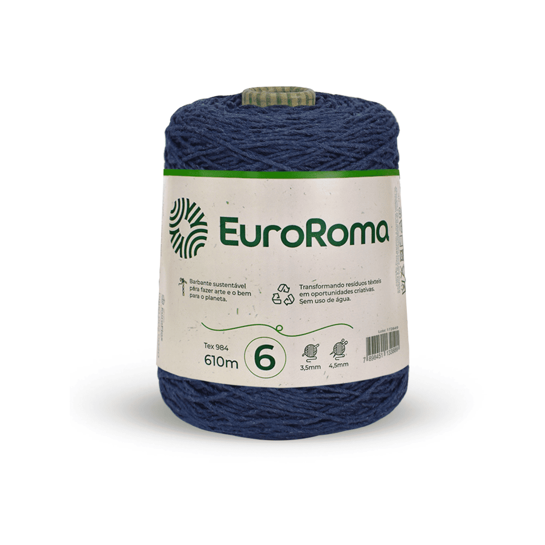 Barbante Azul Marinho EuroRoma - Ariel Malhas | Universo do Artesão