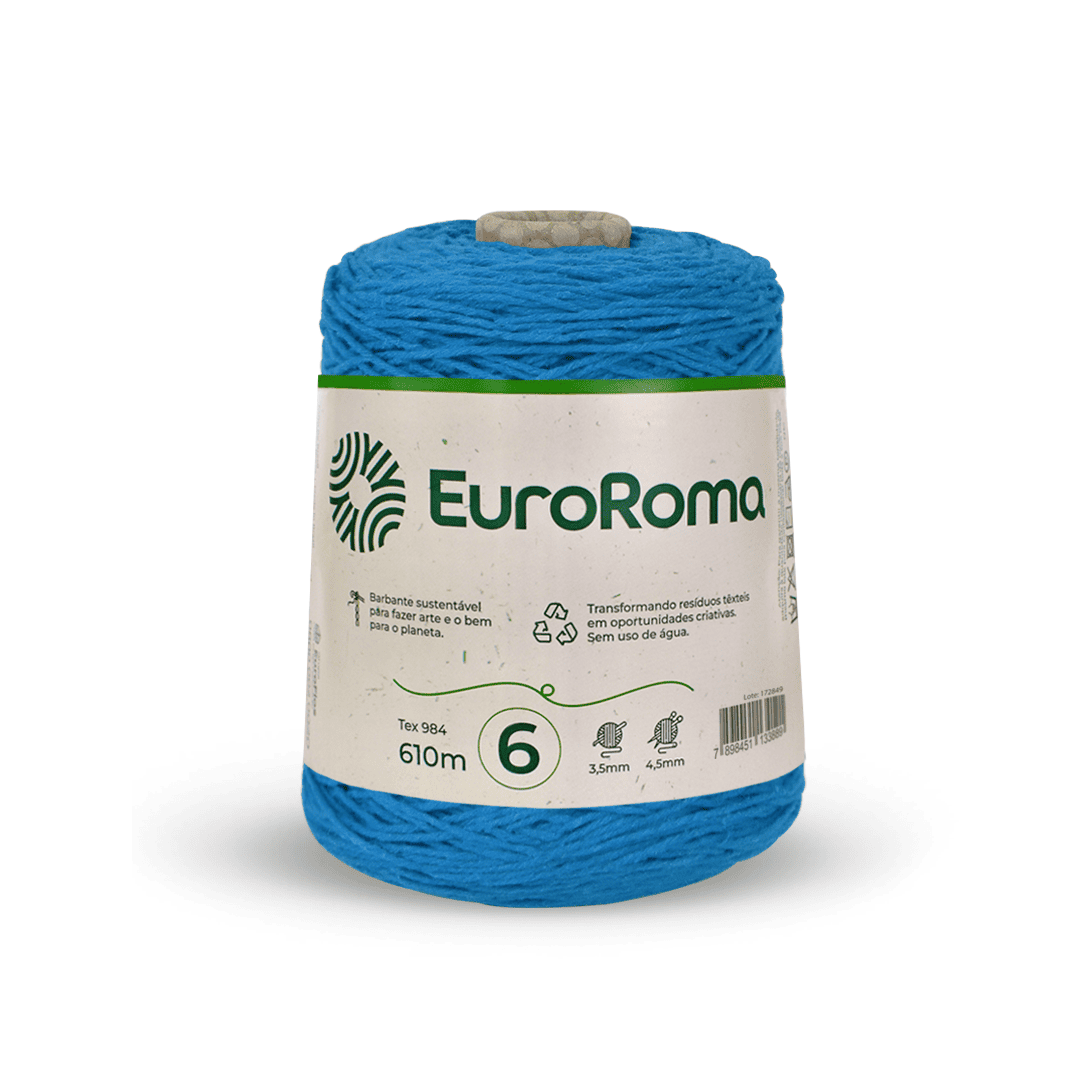 Barbante Azul Piscina EuroRoma - Ariel Malhas | Universo do Artesão