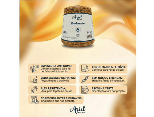 Barbante Azul Royal Ariel - Ariel Malhas | Universo do Artesão