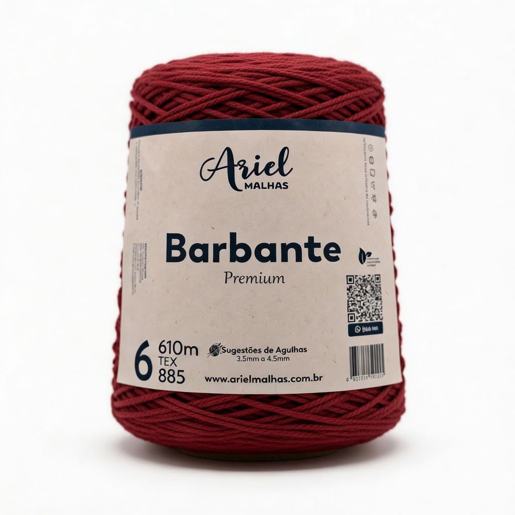 Barbante Bordô Premium - Ariel Malhas - Ariel Malhas | Universo do Artesão