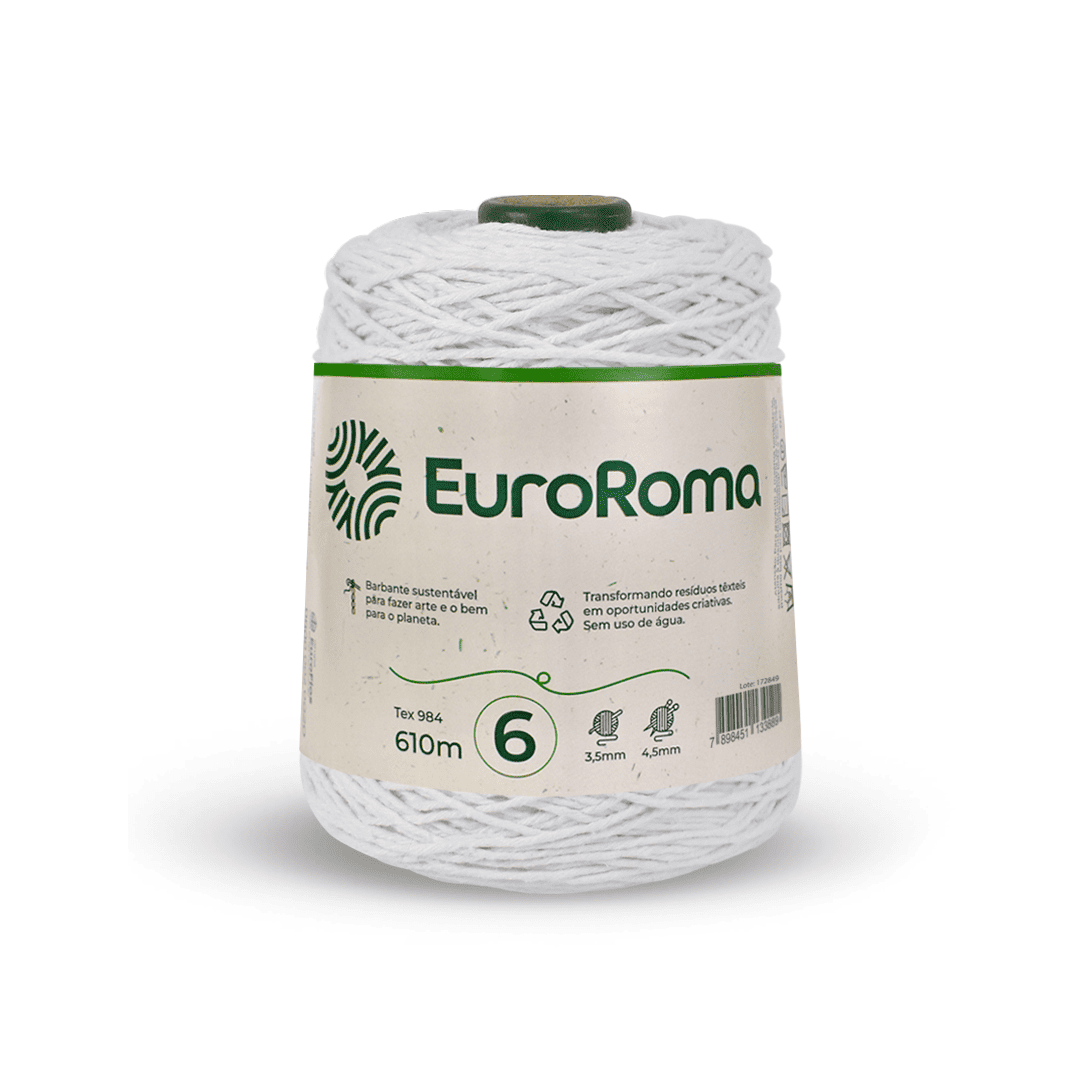 Barbante Branco EuroRoma - Ariel Malhas | Universo do Artesão