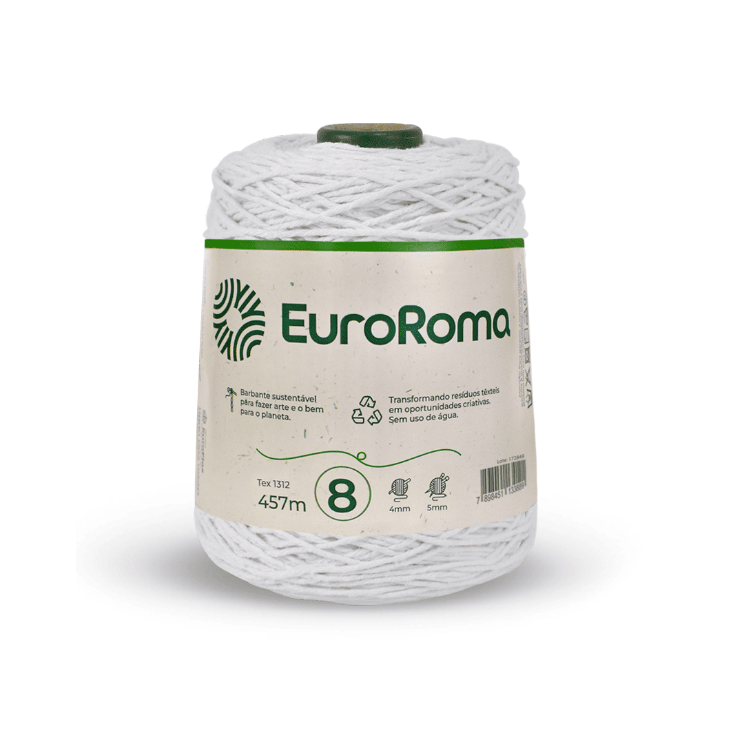 Barbante Branco EuroRoma - Ariel Malhas | Universo do Artesão