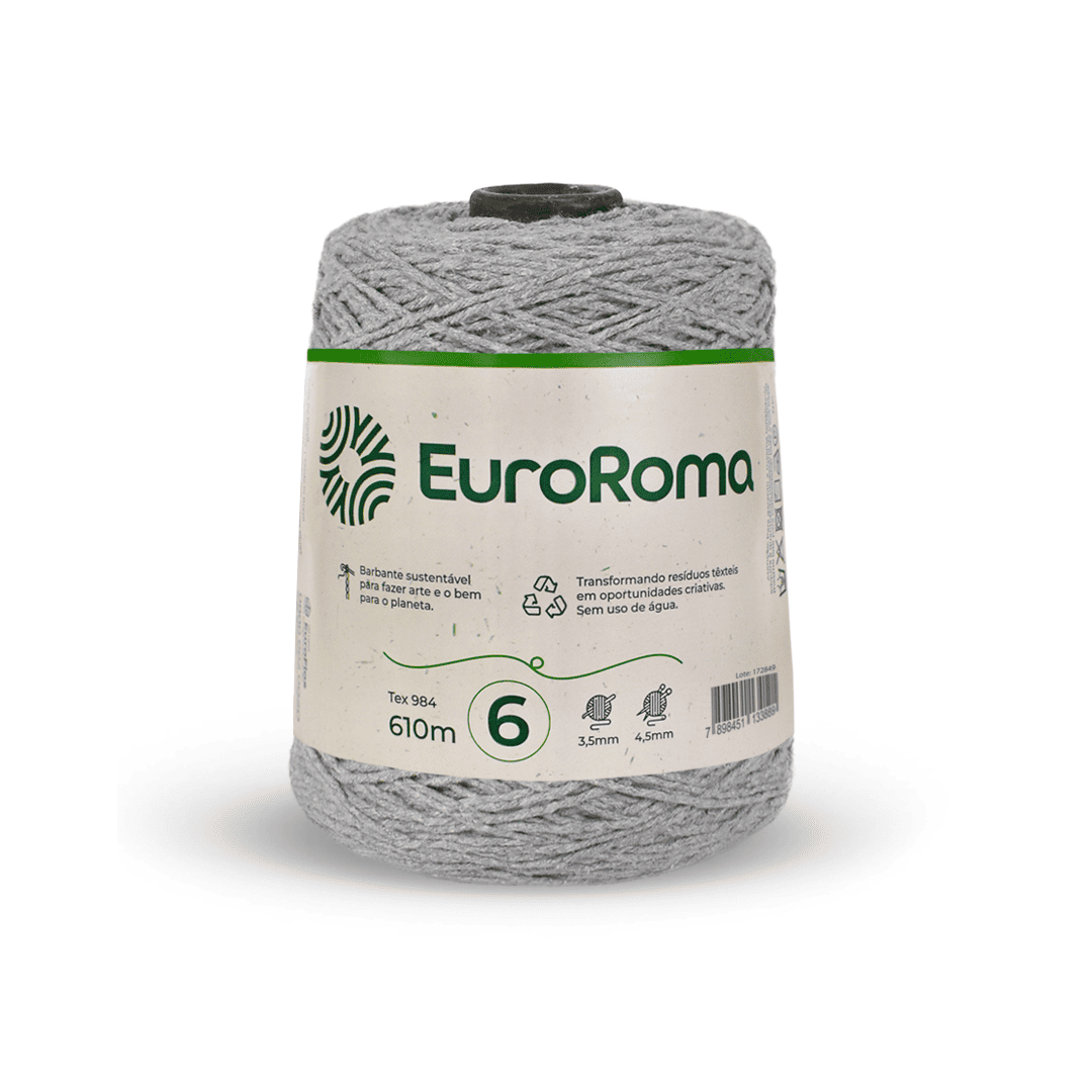 Barbante Cinza EuroRoma - Ariel Malhas | Universo do Artesão