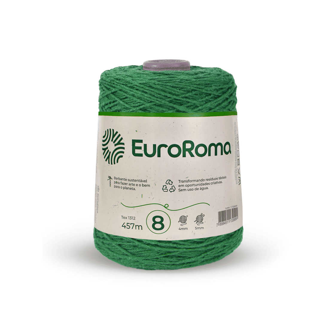 Barbante EuroRoma Verde Bandeira - Ariel Malhas | Universo do Artesão