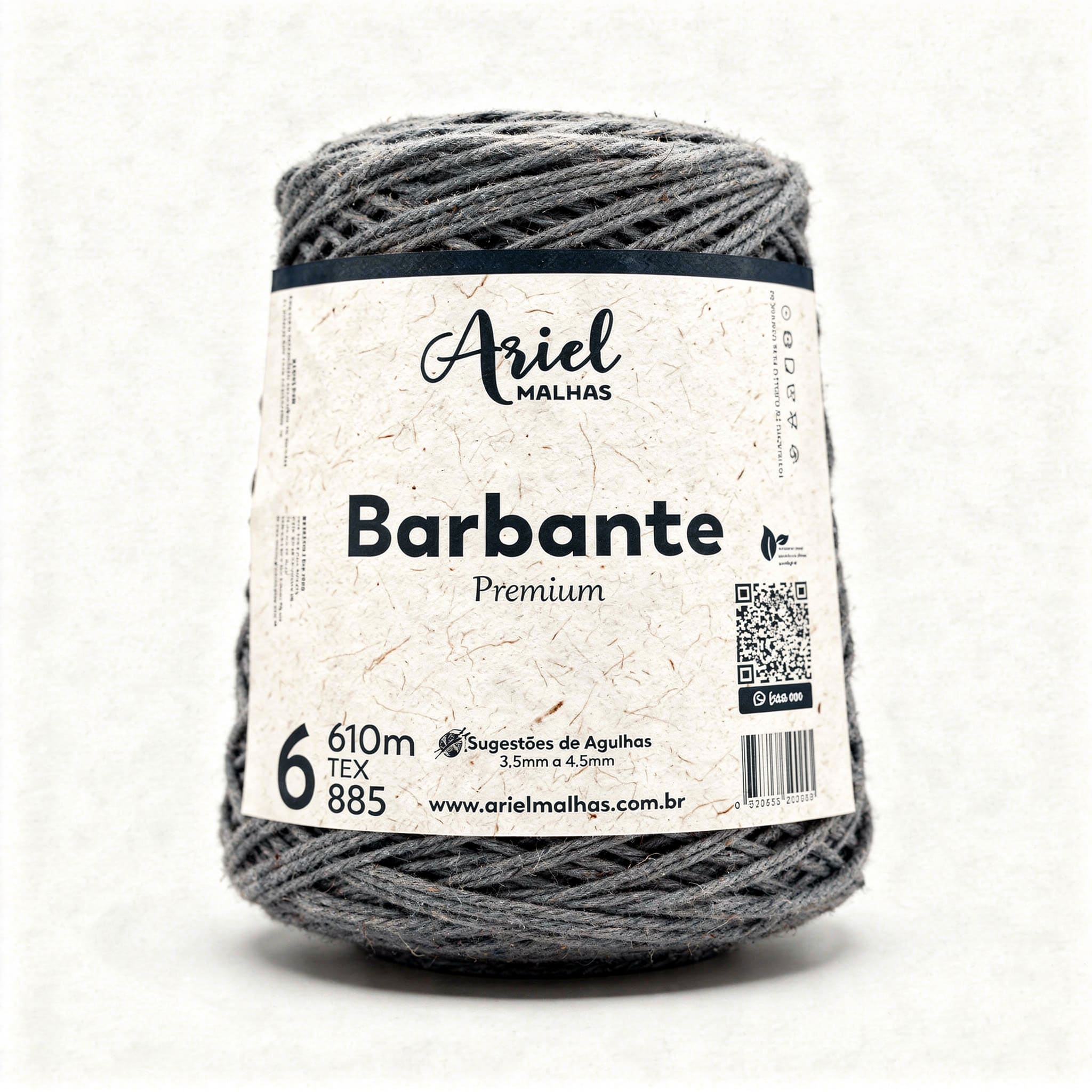 Barbante Grafite Premium - Ariel Malhas - Ariel Malhas | Universo do Artesão