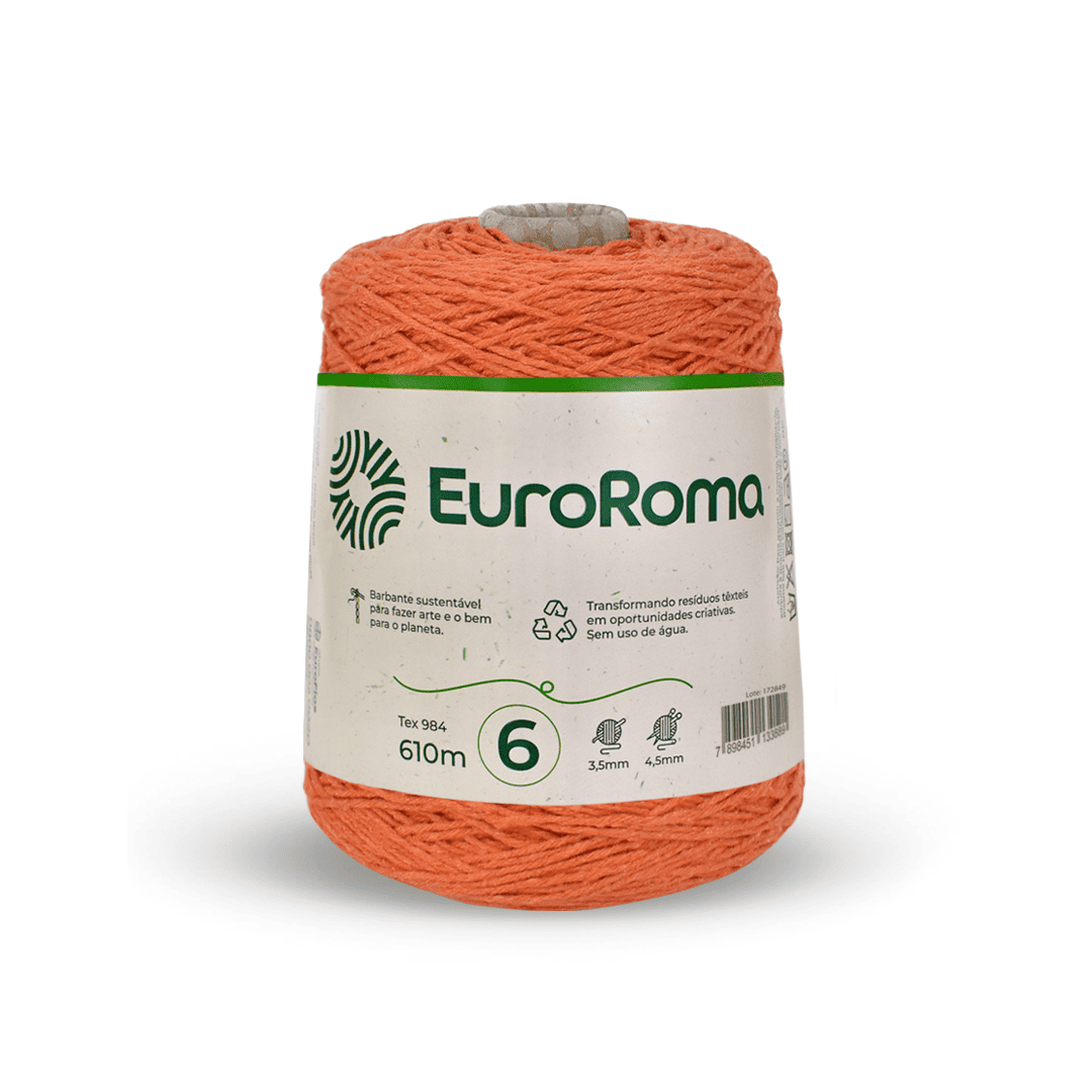 Barbante Laranja EuroRoma - Ariel Malhas | Universo do Artesão