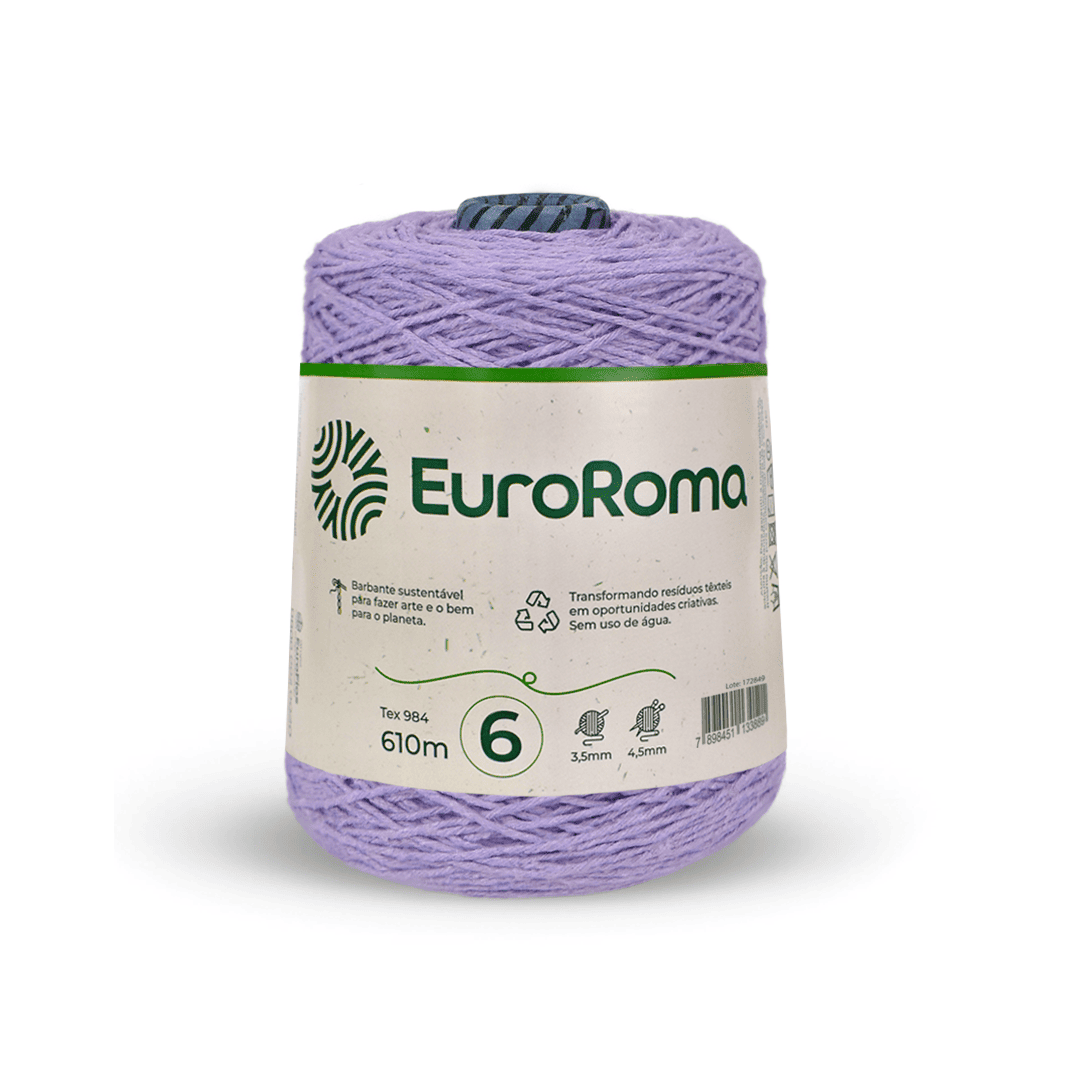 Barbante Lilás Claro EuroRoma - Ariel Malhas | Universo do Artesão