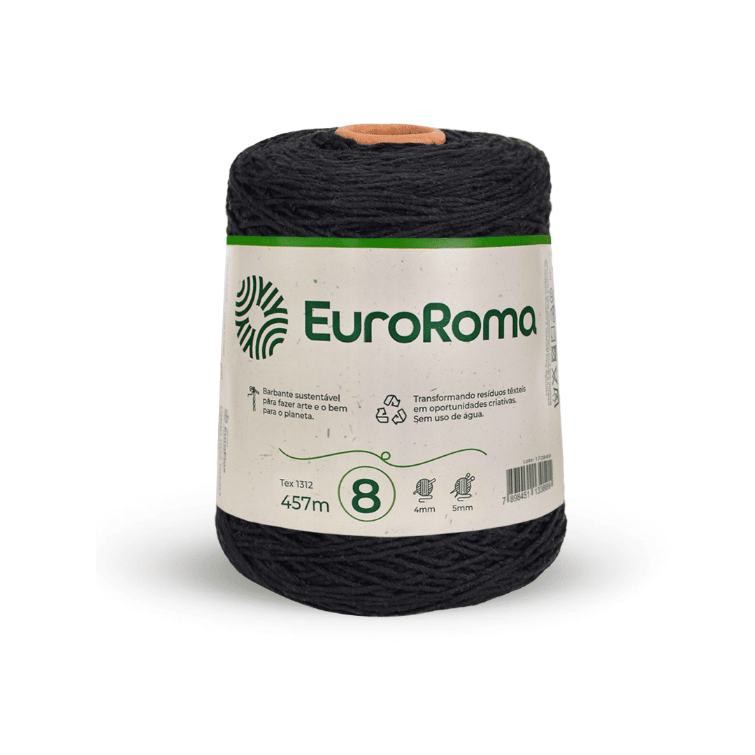 Barbante Preto EuroRoma - Ariel Malhas | Universo do Artesão