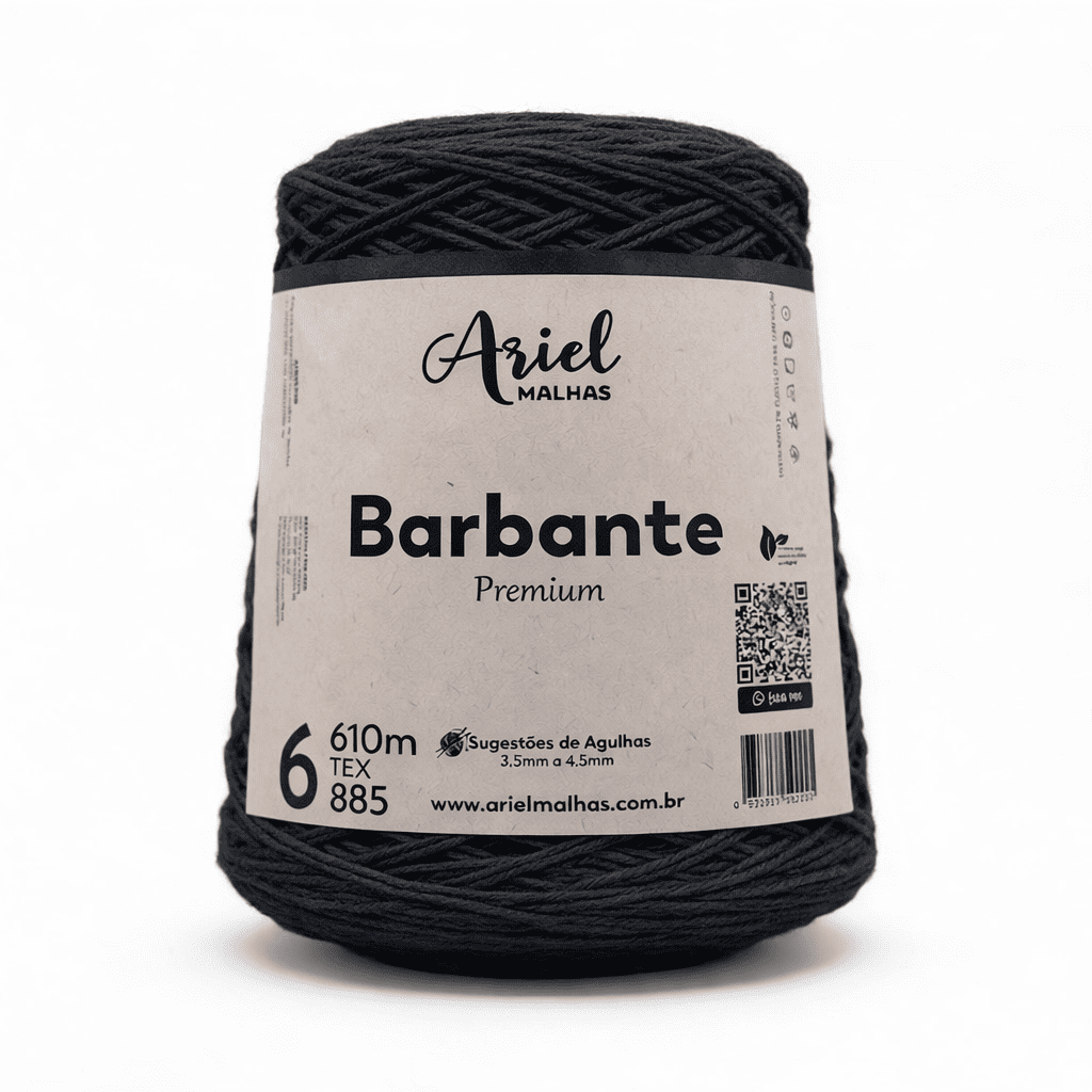 Barbante Preto Premium - Ariel Malhas - Ariel Malhas | Universo do Artesão