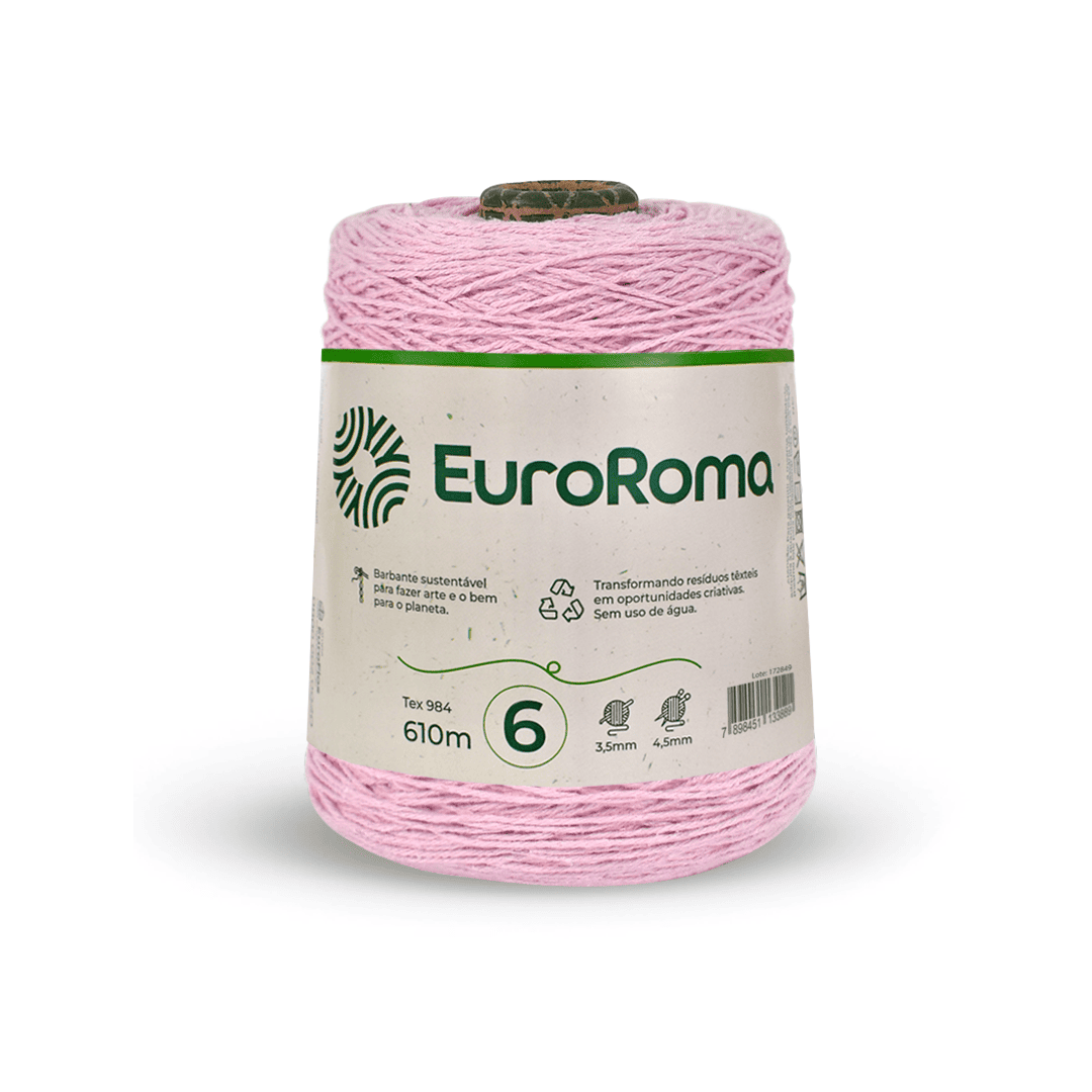 Barbante Rosa Bebê EuroRoma - Ariel Malhas | Universo do Artesão
