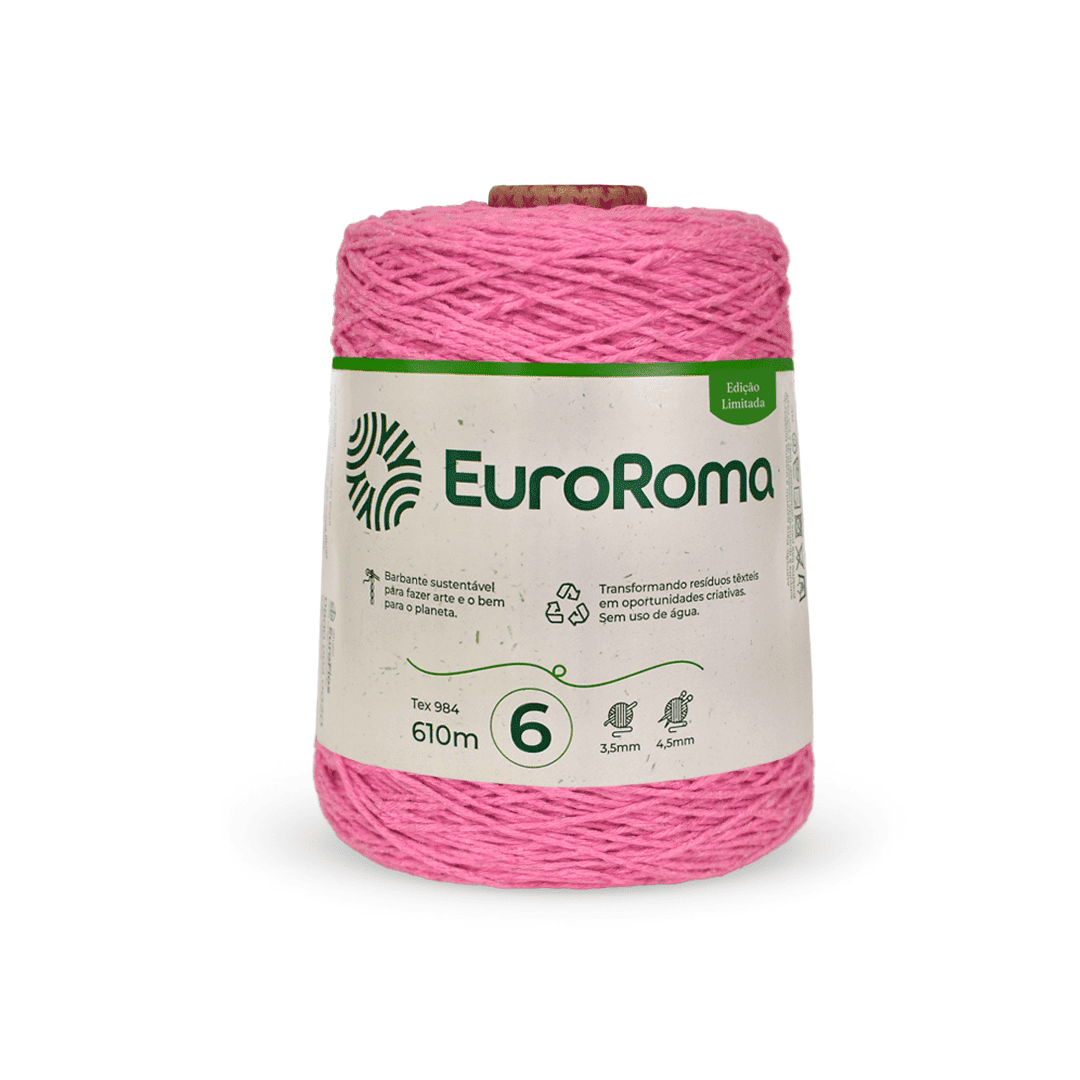 Barbante Rosa Chiclete EuroRoma - Ariel Malhas | Universo do Artesão