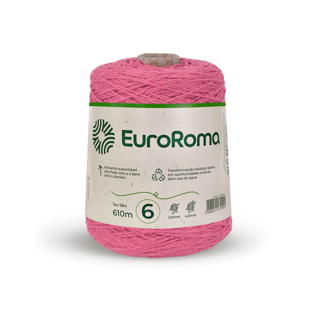 Barbante Rosa EuroRoma - Ariel Malhas | Universo do Artesão