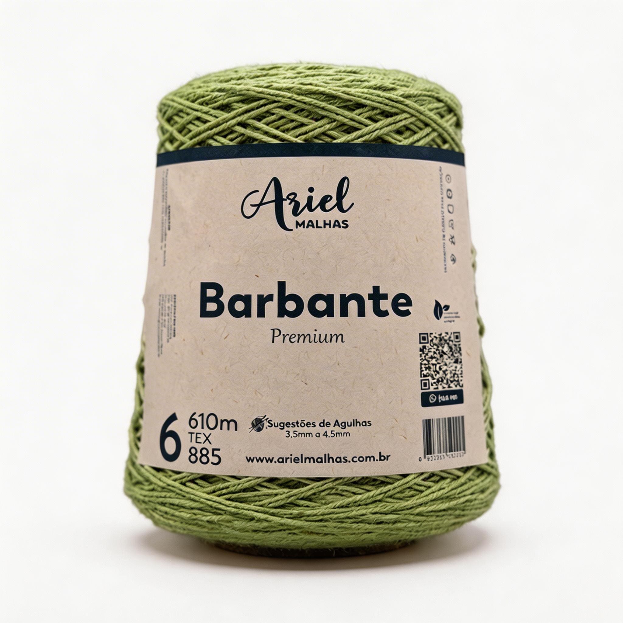 Barbante Verde Abacate Premium - Ariel Malhas - Ariel Malhas | Universo do Artesão