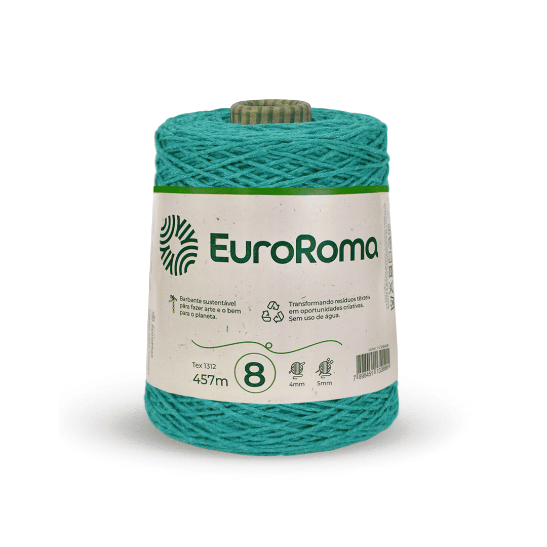 Barbante Verde Água Escuro EuroRoma - Ariel Malhas | Universo do Artesão