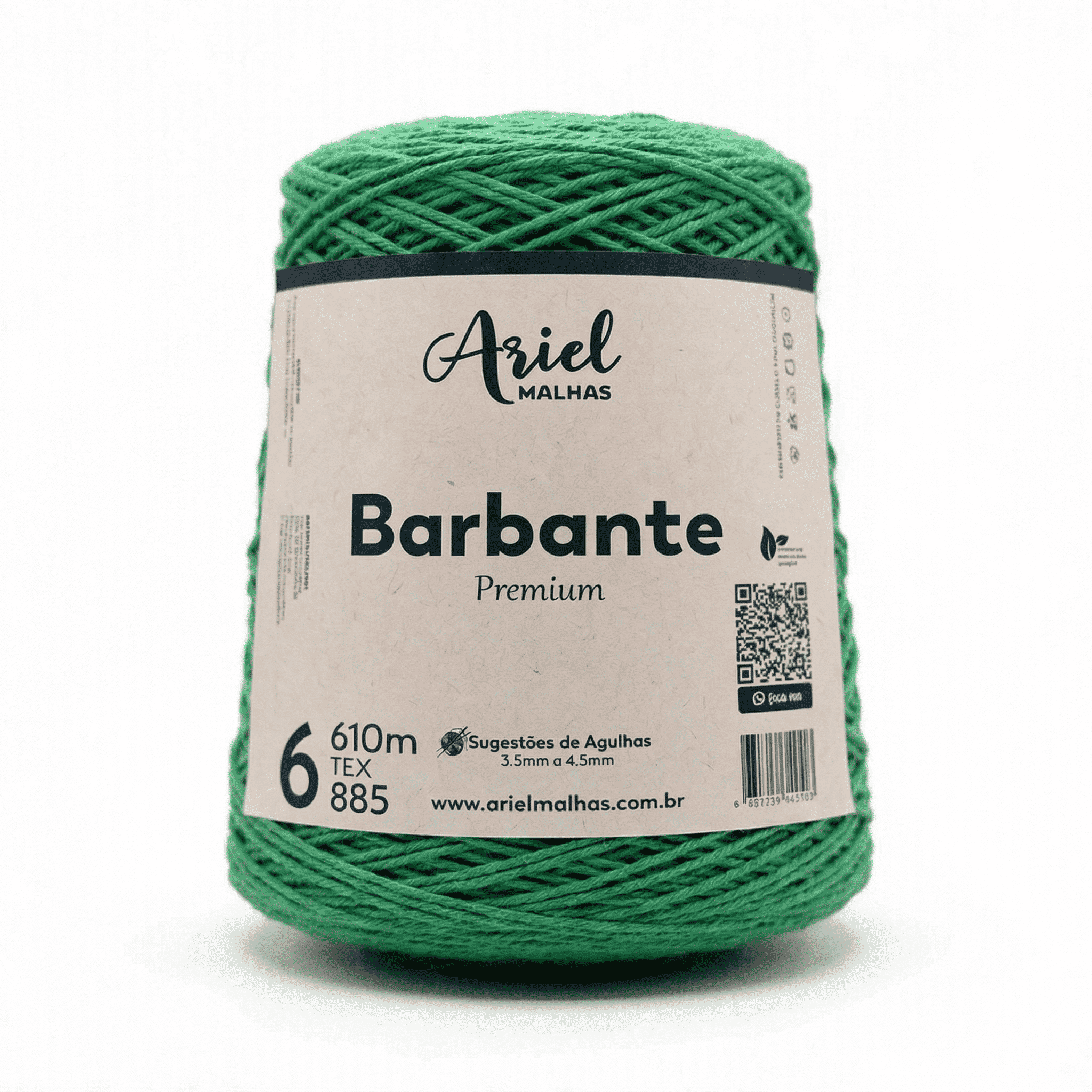 Barbante Verde Bandeira Premium - Ariel Malhas - Ariel Malhas | Universo do Artesão