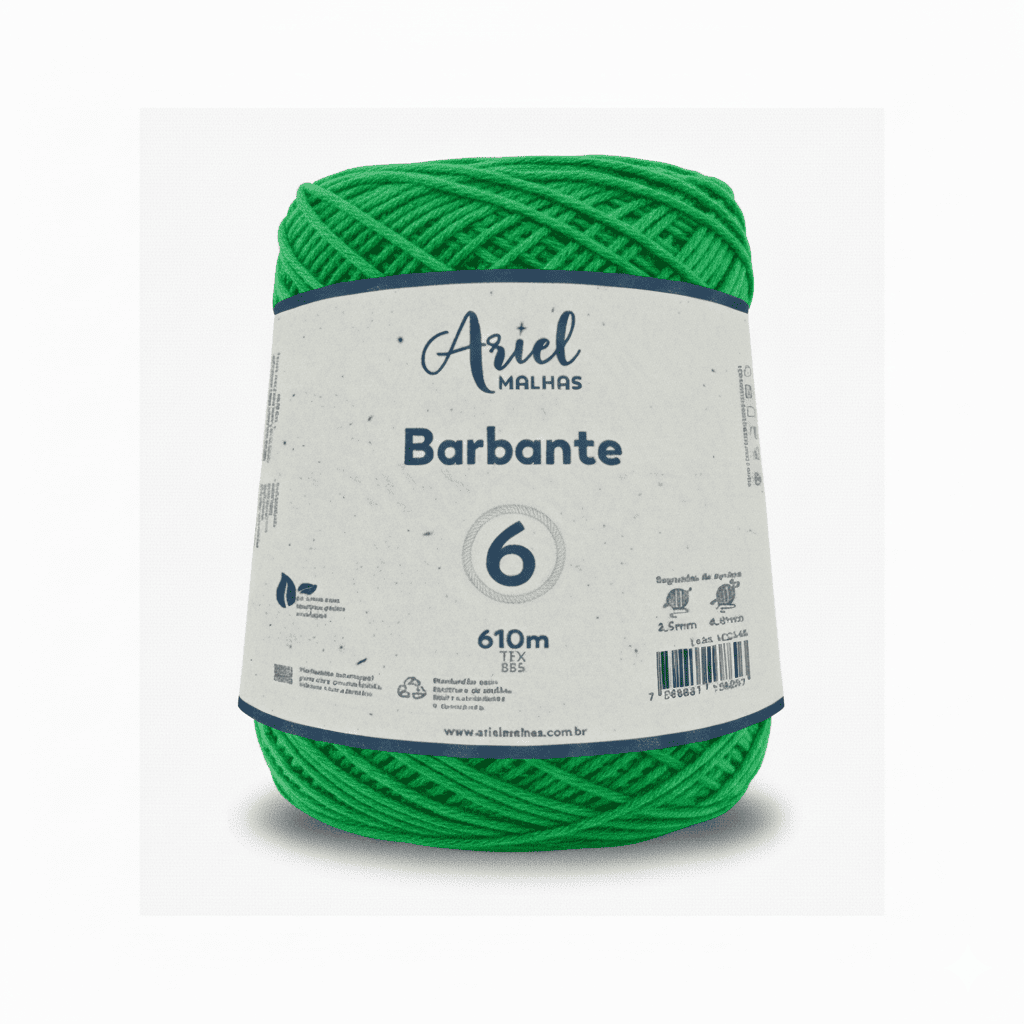 Barbante Verde Bandeira Premium - Ariel Malhas - Ariel Malhas | Universo do Artesão