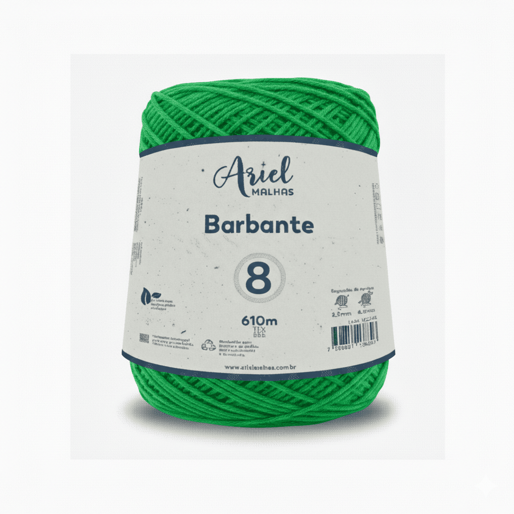 Barbante Verde Bandeira Premium - Ariel Malhas - Ariel Malhas | Universo do Artesão