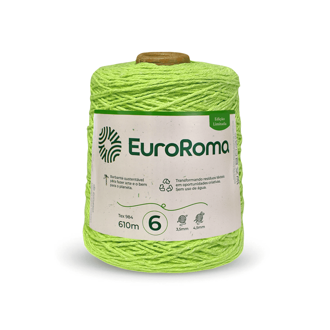 Barbante Verde Fluorescente EuroRoma - Ariel Malhas | Universo do Artesão