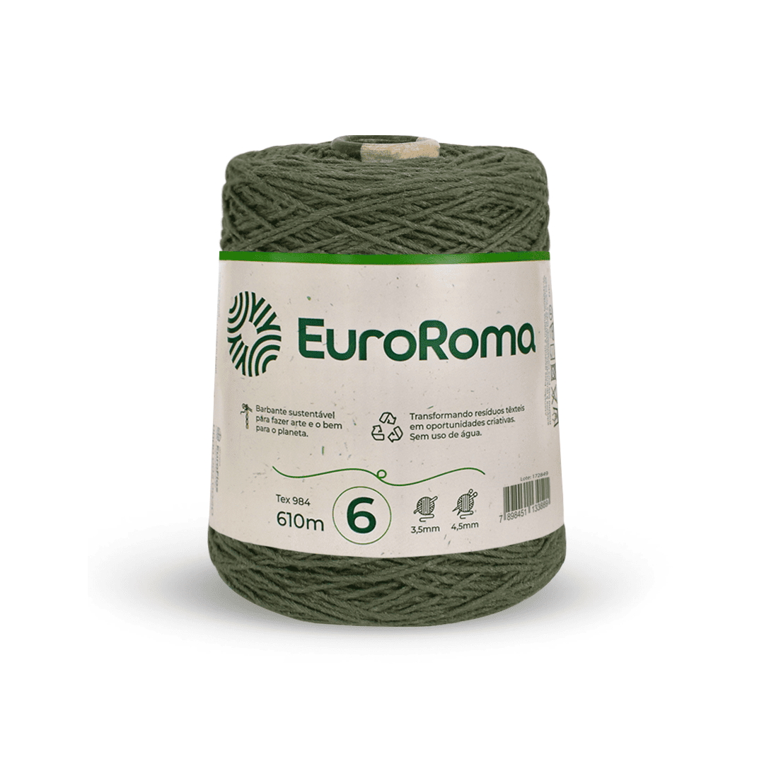 Barbante Verde Militar EuroRoma - Ariel Malhas | Universo do Artesão