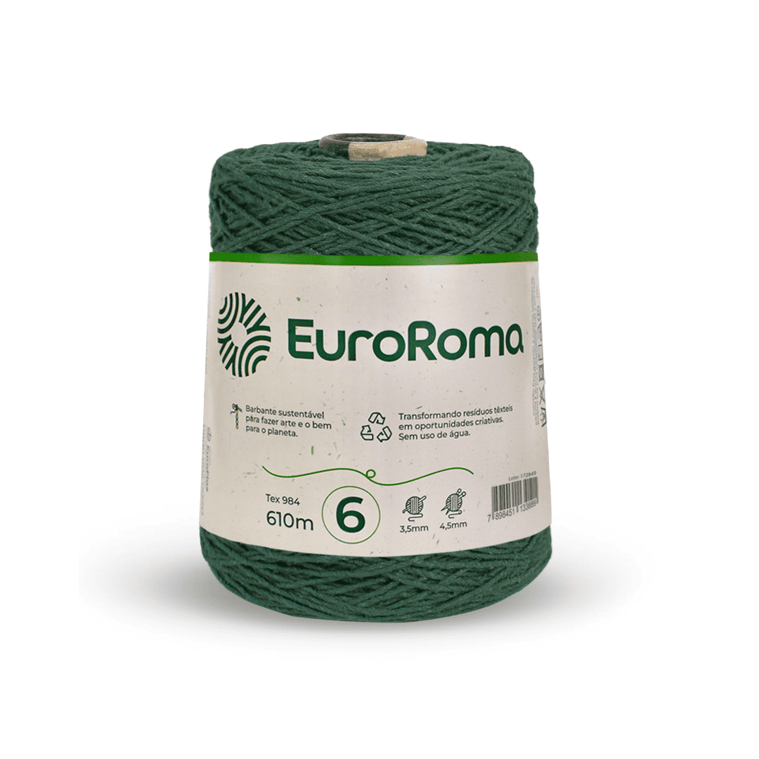 Barbante Verde Musgo EuroRoma - Ariel Malhas | Universo do Artesão