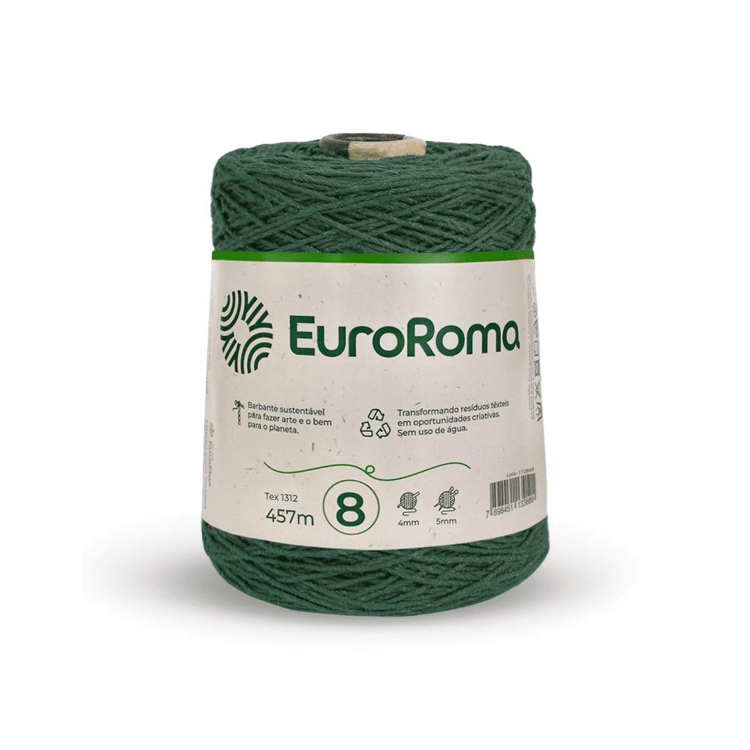 Barbante Verde Musgo EuroRoma - Ariel Malhas | Universo do Artesão
